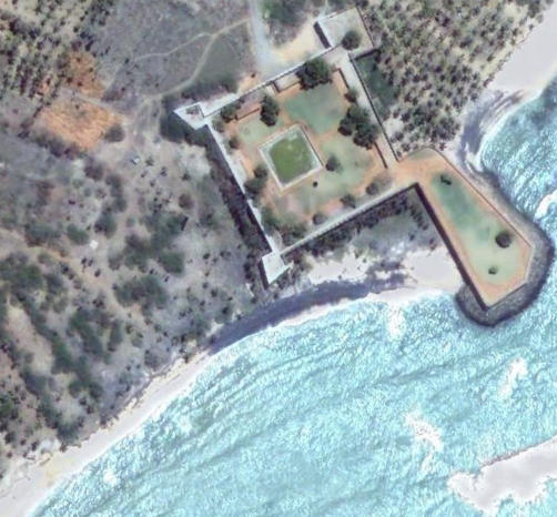 城塞跡の衛星写真